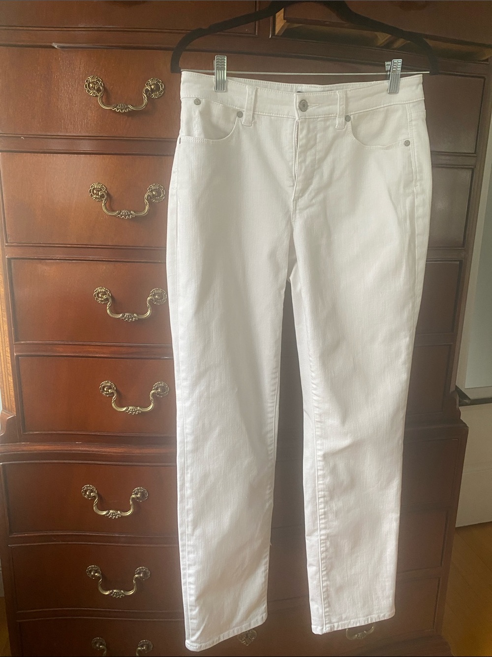 Talbots White Straight-Leg Flawless five pocket curvy Jeans